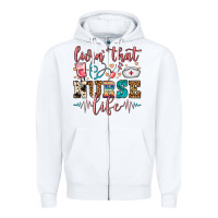White Livin' That Nurse Life Zipper Hoodie - FaDigitalArtStudio