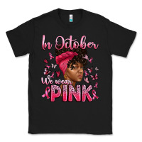 Black in october we wear pink with afro woman Classic Tee - Artiststas
