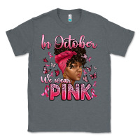 Charcoal Heather in october we wear pink with afro woman Classic Tee - Artiststas