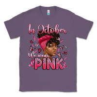 Lavender in october we wear pink with afro woman Classic Tee - Artiststas