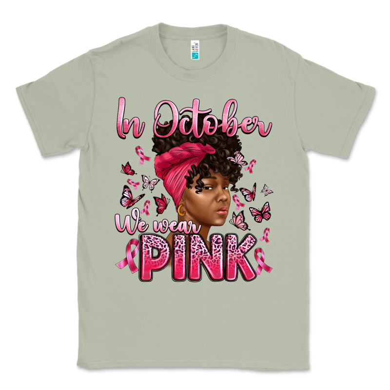 In October We Wear Pink With Afro Woman Classic Tee by Artiststas | Teevron