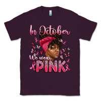 Plum in october we wear pink with afro woman Classic Tee - Artiststas