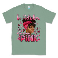 Sage in october we wear pink with afro woman Classic Tee - Artiststas