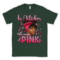 Sports Green in october we wear pink with afro woman Classic Tee - Artiststas