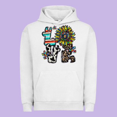 Love Autism Urban Hoodie Designed By Cowhidedigitalart
