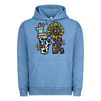 Pigment Pebble Blue love autism Urban Hoodie - CowhideDigitalArt