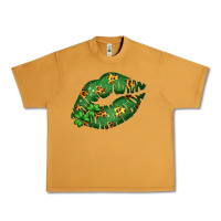 Peanut Butter Green and Leopard Patterned Irish Day Lips Urban Heavy Tee - Bettercallsaul