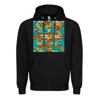 Black western aztec leopard glitter seamless pattern Zipper Hoodie - FaDigitalArtStudio