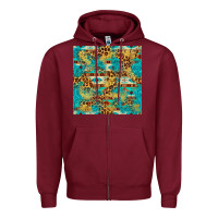 Burgundy western aztec leopard glitter seamless pattern Zipper Hoodie - FaDigitalArtStudio