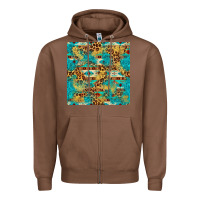 Chestnut western aztec leopard glitter seamless pattern Zipper Hoodie - FaDigitalArtStudio