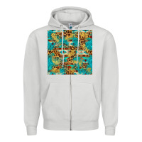 Dove Grey western aztec leopard glitter seamless pattern Zipper Hoodie - FaDigitalArtStudio