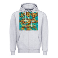 Heather Grey western aztec leopard glitter seamless pattern Zipper Hoodie - FaDigitalArtStudio