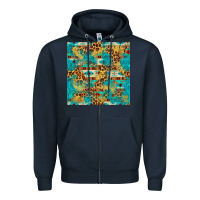 Navy western aztec leopard glitter seamless pattern Zipper Hoodie - FaDigitalArtStudio