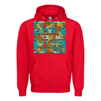 Red western aztec leopard glitter seamless pattern Zipper Hoodie - FaDigitalArtStudio