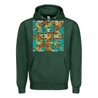 Sports Green western aztec leopard glitter seamless pattern Zipper Hoodie - FaDigitalArtStudio