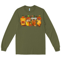 Army Green Thanksgiving Coffee Cups Long Sleeve Tee - texasbilliewilder