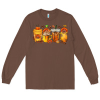 Chestnut Thanksgiving Coffee Cups Long Sleeve Tee - texasbilliewilder