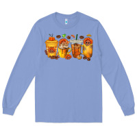 Colony Blue Thanksgiving Coffee Cups Long Sleeve Tee - texasbilliewilder