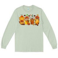 Matcha Thanksgiving Coffee Cups Long Sleeve Tee - texasbilliewilder