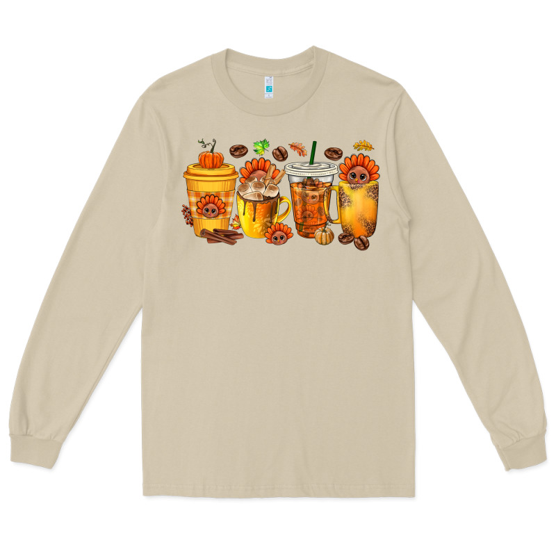 Thanksgiving Coffee Cups Long Sleeve Tee by texasbilliewilder | Teevron
