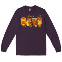 Plum Thanksgiving Coffee Cups Long Sleeve Tee - texasbilliewilder