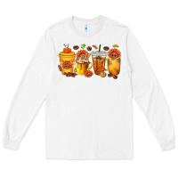 White Thanksgiving Coffee Cups Long Sleeve Tee - texasbilliewilder