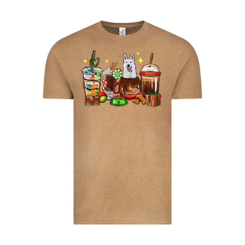 Christmas Coffee Cups With White Shepherd Vintage Tee by RanaPortraitStore | Teevron