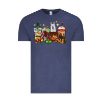 Vintage Denim Christmas coffee cups with White Shepherd Vintage Tee - RanaPortraitStore