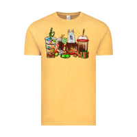 Vintage Mustard Christmas coffee cups with White Shepherd Vintage Tee - RanaPortraitStore