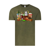 Vintage Olive Christmas coffee cups with White Shepherd Vintage Tee - RanaPortraitStore