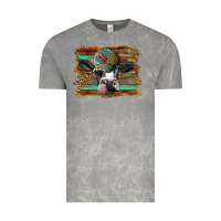 Cloud Rock holstein cow with cap and leopard background Vintage Tee - BarkalooDesign
