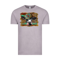 Vintage Zinc holstein cow with cap and leopard background Vintage Tee - BarkalooDesign