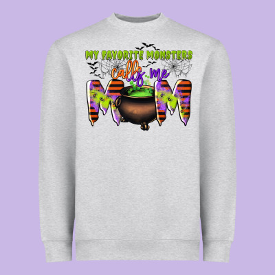 My Favorite Monsters Calls Me Mom Heavyweight Sweatshirt Designed By Cowgirlartshop