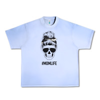 Grape Ice Black Glitter Cowhide Patterned Mom Skull Urban Heavy Tee - Bettercallsaul