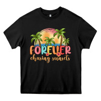 Black forever chasing sunsets Heavy Core Tee - MaliasSmallBusiness