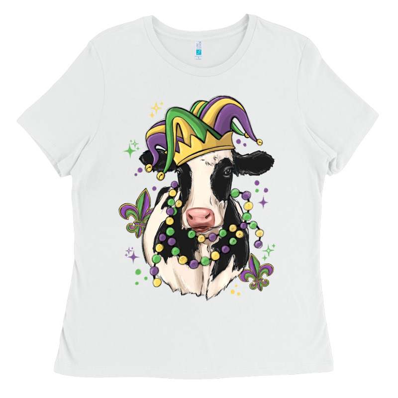 Mardi Gras Cow Ladies Tee by MaliasSmallBusiness | Teevron