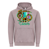 Vintage Zinc Cancer Zodiac Sign Sunflower Leopard Serape Vintage Hoodie - RanaPortraitStore