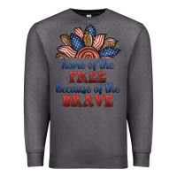 Charcoal Heather home of the free because of the brave Premium Sweatshirt - BundleAndBundleShop