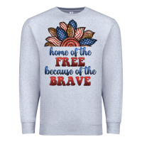 Heather Grey home of the free because of the brave Premium Sweatshirt - BundleAndBundleShop