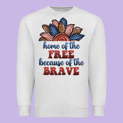 Home Of The Free Because Of The Brave Premium Sweatshirt Designed By Bundleandbundleshop