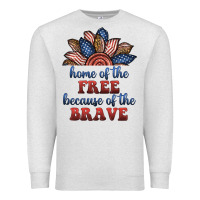 Oatmeal Heather home of the free because of the brave Premium Sweatshirt - BundleAndBundleShop