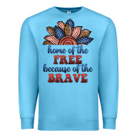 Ocean Blue home of the free because of the brave Premium Sweatshirt - BundleAndBundleShop