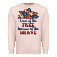Pale Pink home of the free because of the brave Premium Sweatshirt - BundleAndBundleShop