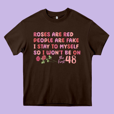 Roses Are Red Heavy Core Tee Designed By Maliassmallbusiness