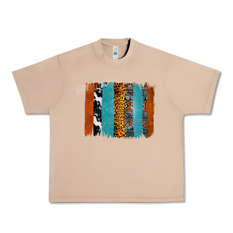 Western Leopard Glitter Aztec Cowhide Pattern Brushstroke Urban Heavy Tee by Bettercallsaul | Teevron