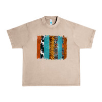French Oak Western Leopard Glitter Aztec Cowhide Pattern Brushstroke Urban Heavy Tee - Bettercallsaul