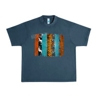Midnight Navy Western Leopard Glitter Aztec Cowhide Pattern Brushstroke Urban Heavy Tee - Bettercallsaul