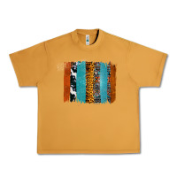 Peanut Butter Western Leopard Glitter Aztec Cowhide Pattern Brushstroke Urban Heavy Tee - Bettercallsaul