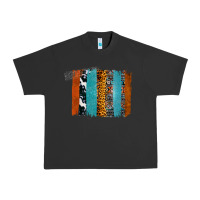 Pigment Black Western Leopard Glitter Aztec Cowhide Pattern Brushstroke Urban Heavy Tee - Bettercallsaul
