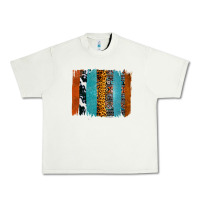 Pistachio Western Leopard Glitter Aztec Cowhide Pattern Brushstroke Urban Heavy Tee - Bettercallsaul